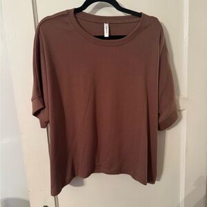 Casual Brown Short Sleeve Women's Tee
